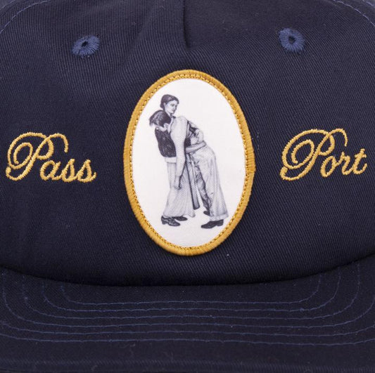 Passport Cap Lean On Me Navy 5 Panel Snapback Pass port Skateboard Hat