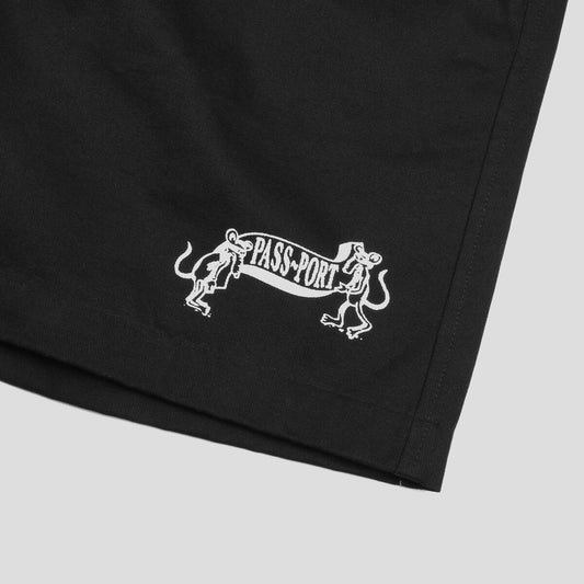 Passport Shorts P~P MISSING TILDE Black Pass port Skateboard Walkshorts