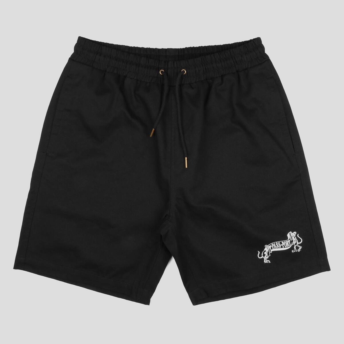 Passport Shorts P~P MISSING TILDE Black Pass port Skateboard Walkshorts