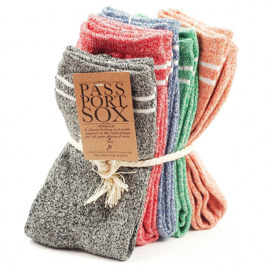 PASS~PORT Socks 5 Pack Hi HEATHER Pass Port Pass-Port Passport Sox