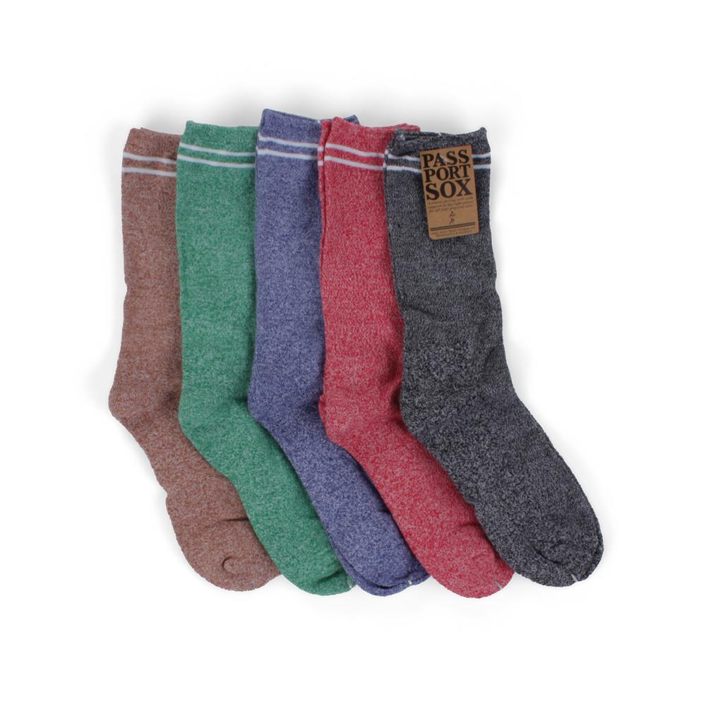 PASS~PORT Socks 5 Pack Hi HEATHER Pass Port Pass-Port Passport Sox