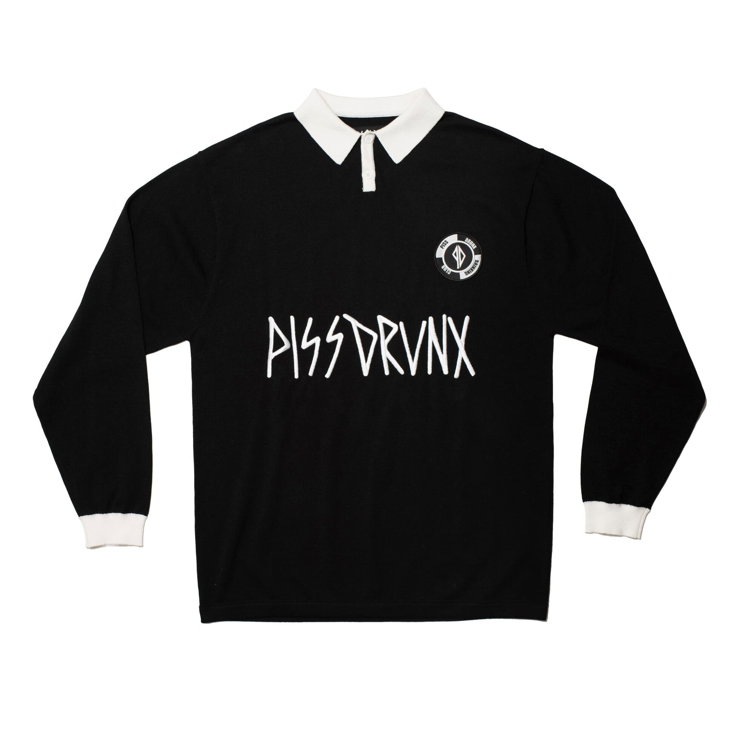 Piss Drunx L/S Tee Drinking Club Jersey Black Skateboard Longsleeve T-Shirt