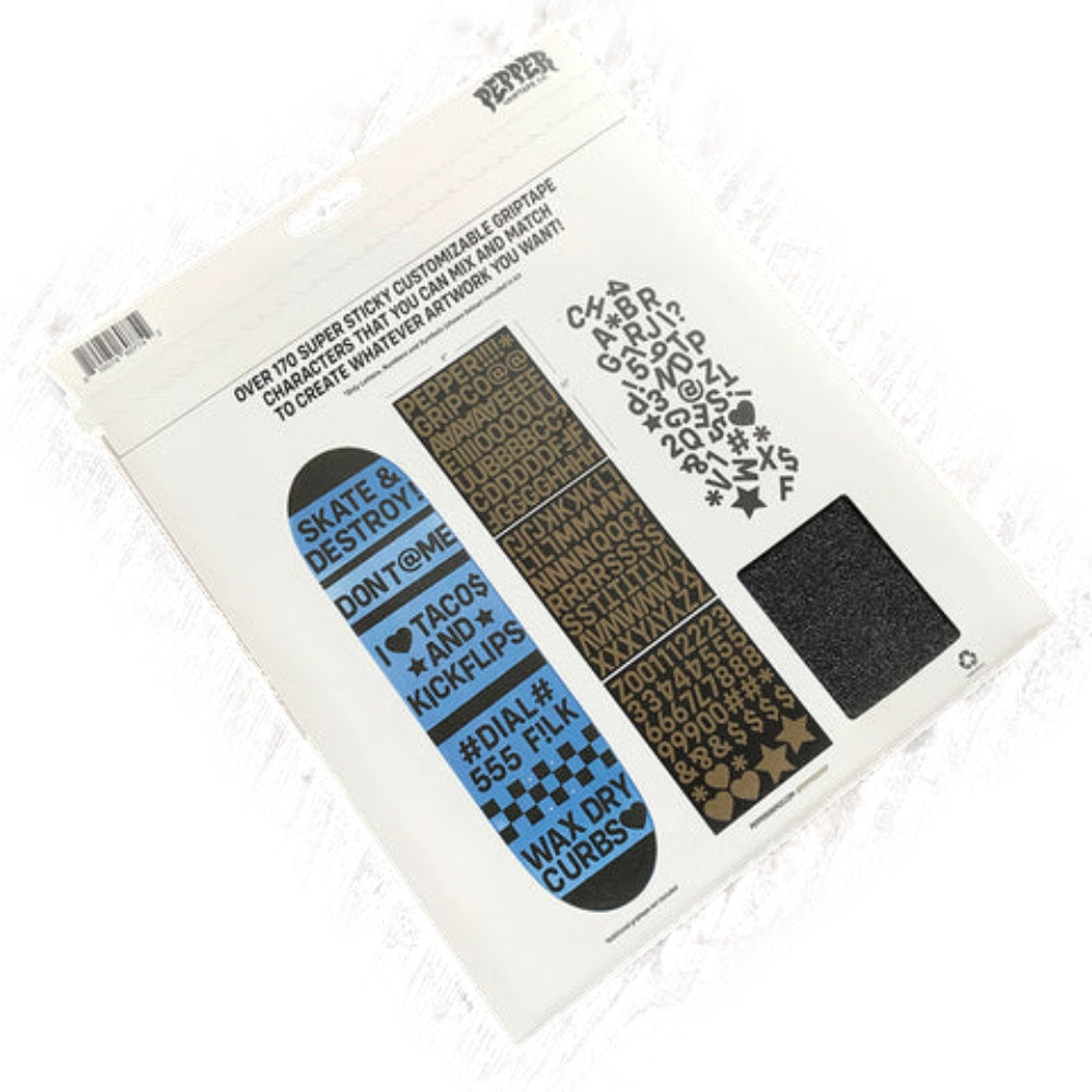 Pepper Griptape G5 Alphanumeric Kit Single Sheet Skateboard Deck Grip Tape