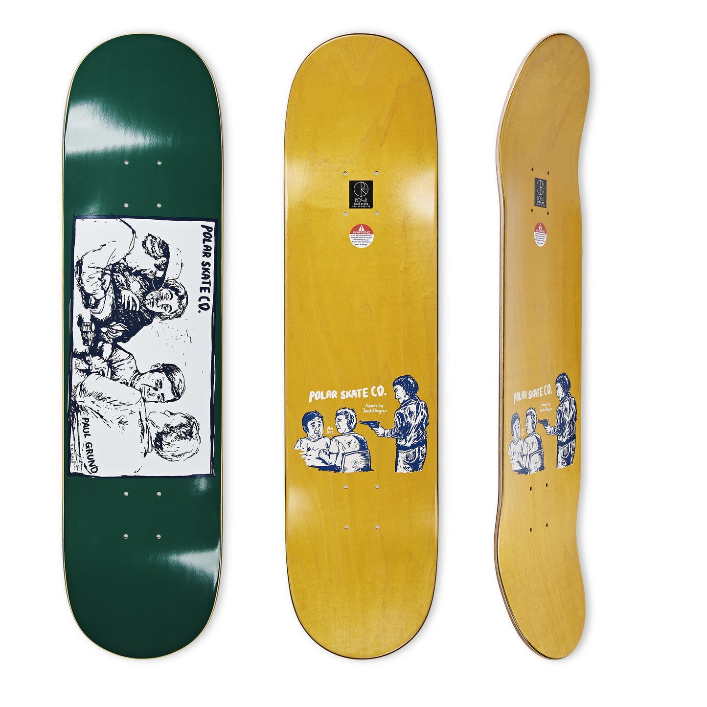 Polar Skateboard Deck PAUL GRUND Cold Streak Dark Green 8.375"