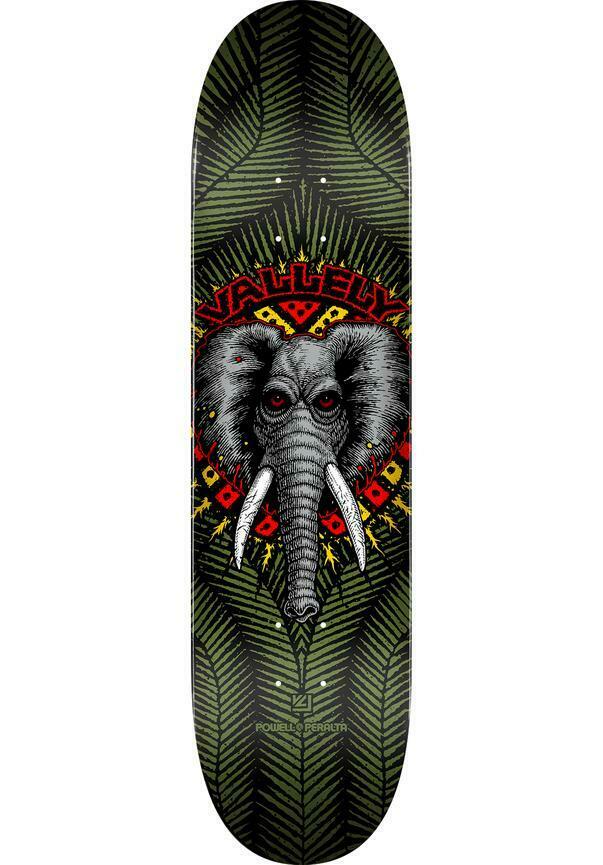 Powell Peralta Skateboard Deck Vallely Olive Elephant 8.25" Birch