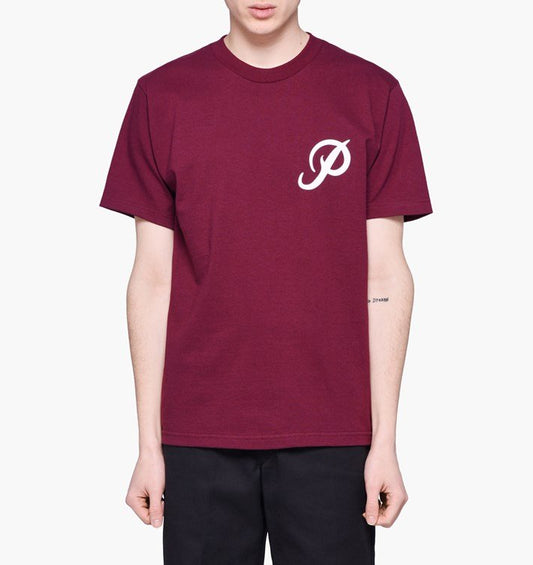 Primitive Skateboard Tee Classic P Core Burgundy White T-Shirt