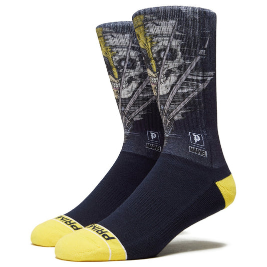 Primitive Socks x Marvel Wolverine Navy Crew ONE SIZE Skateboard Sox