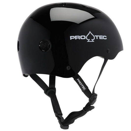 Pro-Tec Helmet Classic Certified Gloss Black Skateboard / Bike Protec Lid