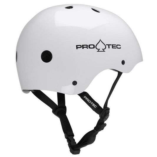 Pro-Tec Helmet Classic Certified Gloss White Skateboard / Bike Protec Lid