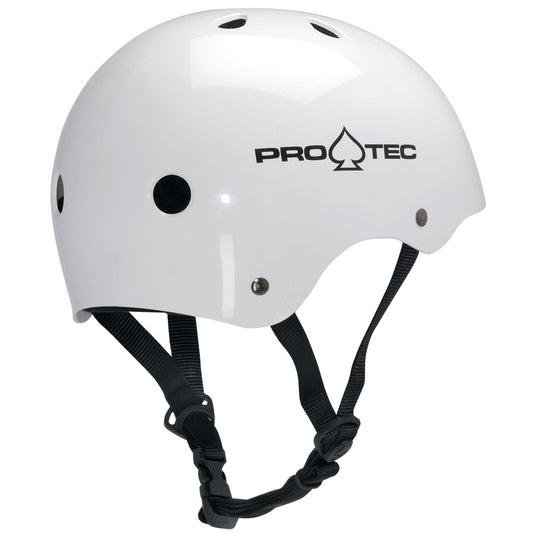 Pro-Tec Helmet Classic Skate Gloss White Skateboard Protec Lid