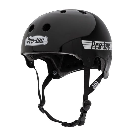 Pro-Tec Helmet Old School Certified Gloss Black Skateboard / Bike Protec Lid