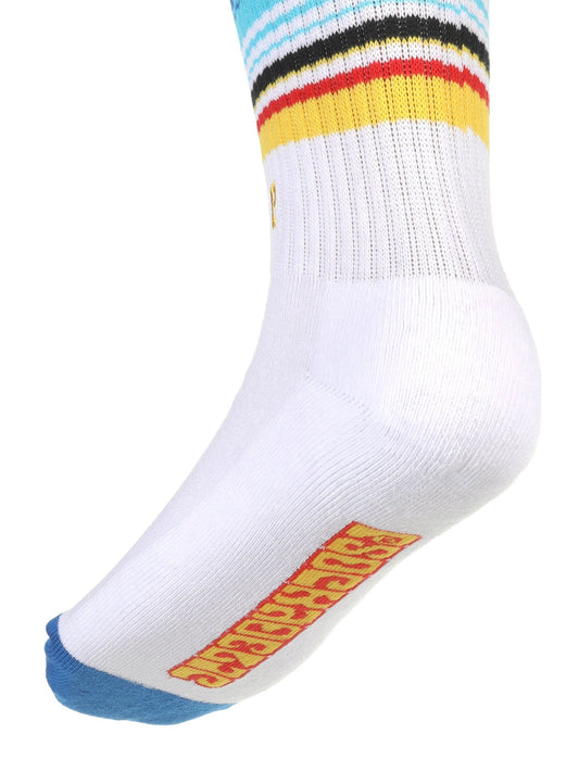 Psockadelic Socks Beach Blanket White Crew OSFM Skateboard Sox