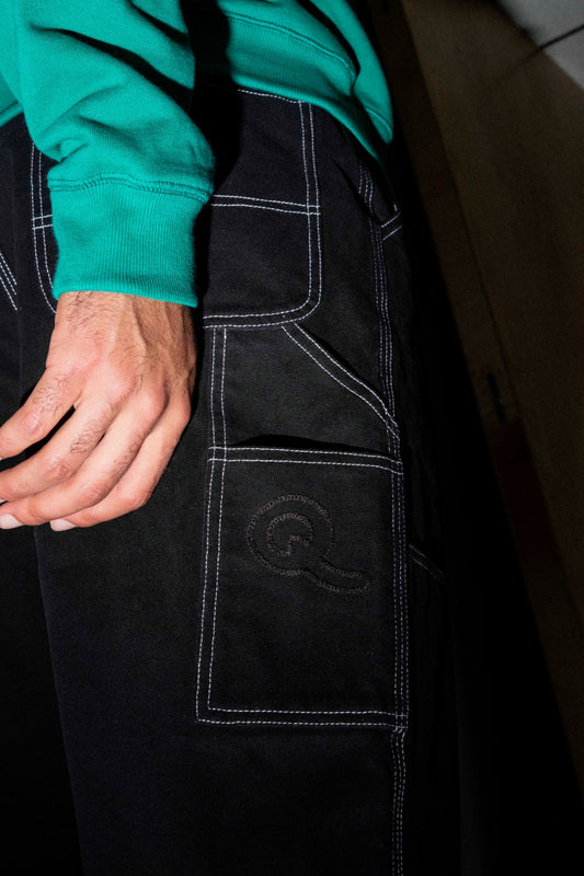 Quasi Pants Utility Black/White Skateboard Trousers