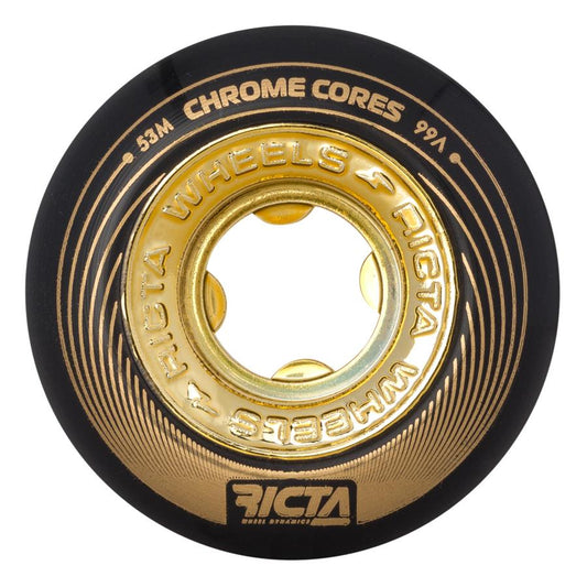 Ricta Skateboard Wheels 53mm Chrome Core Black Gold 99a