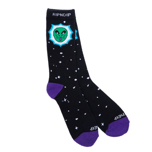 RIPnDIP Socks Nebula Black OSFM Rip N Dip Skateboard Sox