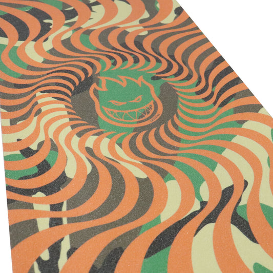 Spitfire Griptape Swirl Camo/Orange Sheet Full Skateboard Deck Length Grip 9x33"