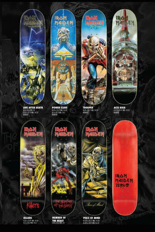 Zero Skateboards X Iron Maiden 7 Deck Set Limited Edition