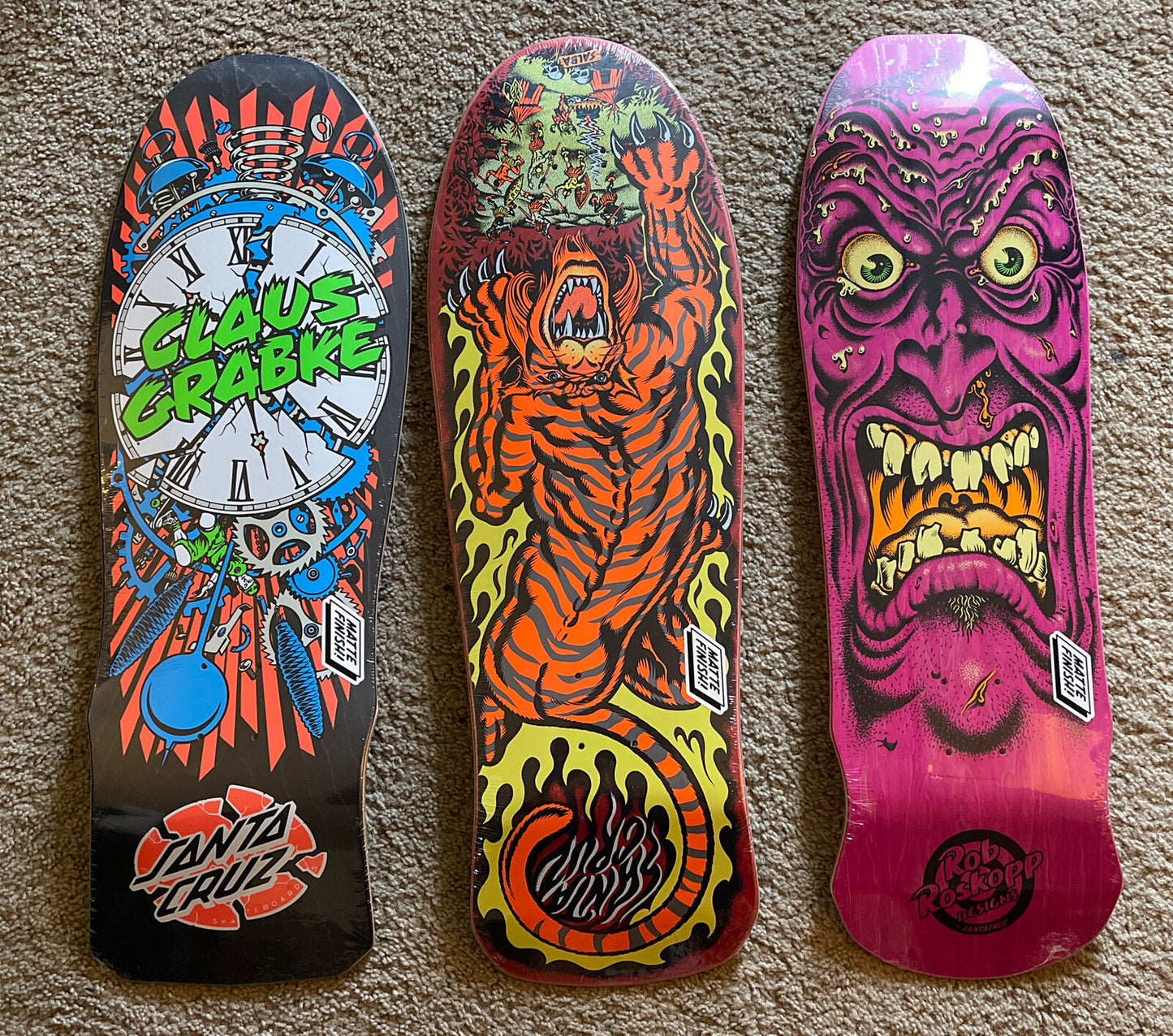 Santa Cruz Skateboards 3 Deck Set - 2021 Reissues Salba, Roskopp and Grabke