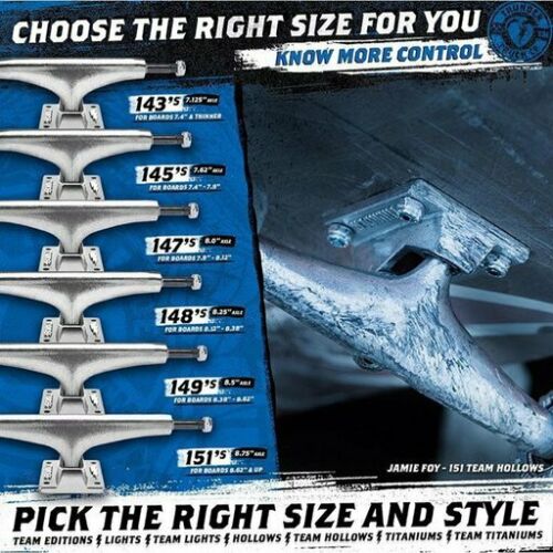Thunder Skateboard Trucks 149 Hollow Polish 8.5" Axles