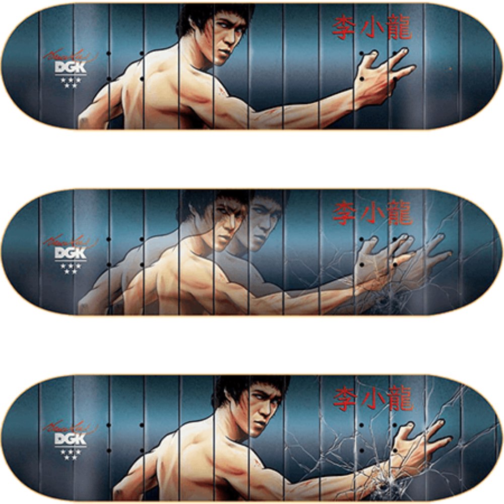 DGK Skateboard Deck x BRUCE LEE MIRRORS 8.25" LENTICULAR (Dirty Ghetto Kids)