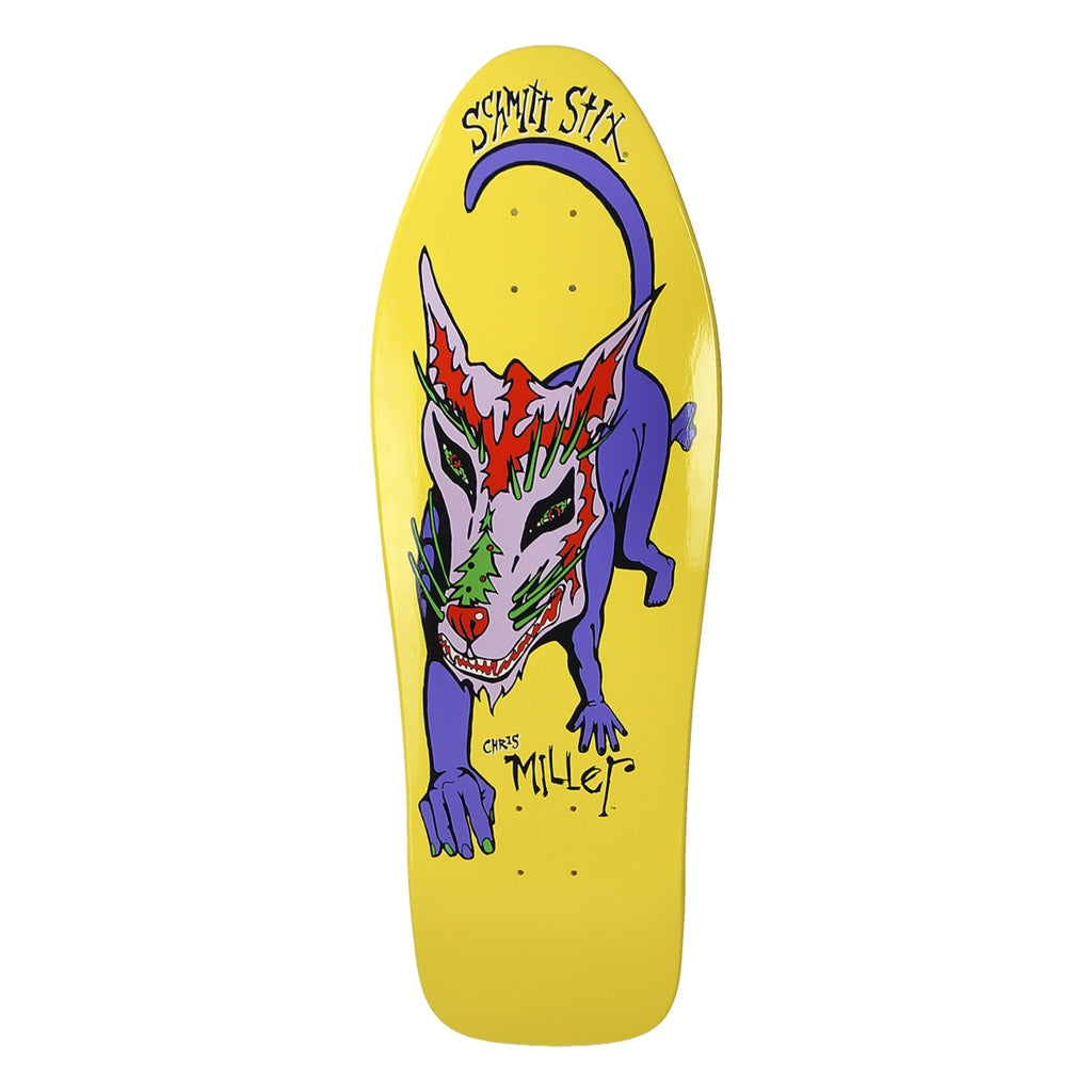Schmitt Stix Skateboards Deck Chris Miller Dog Large Yellow Dip 10" Reissue