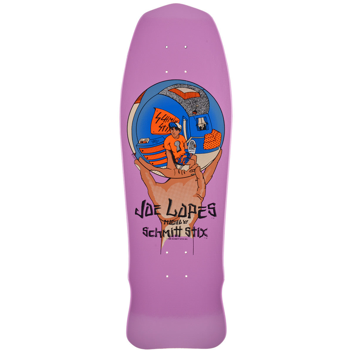Schmitt Stix Skateboard Deck Joe Lopes Crystal Ball Purple Dip 9 875 Reissue