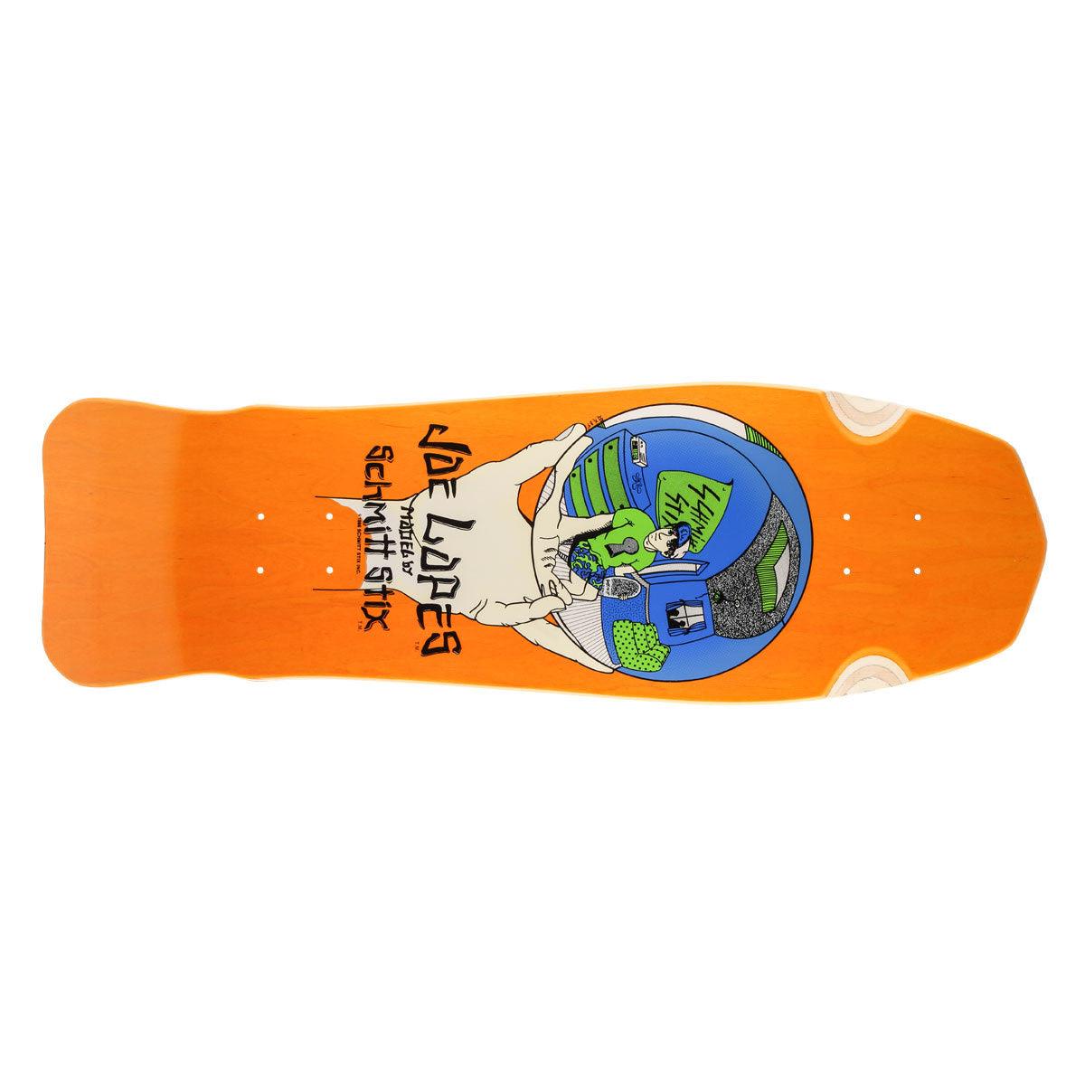 Schmitt Stix Skateboard Deck Joe Lopes Crystal Ball Orange/Green 9.875" Reissue