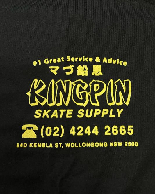 Kingpin Skate Supply Tee Fortune Black New Skateboard T-Shirt