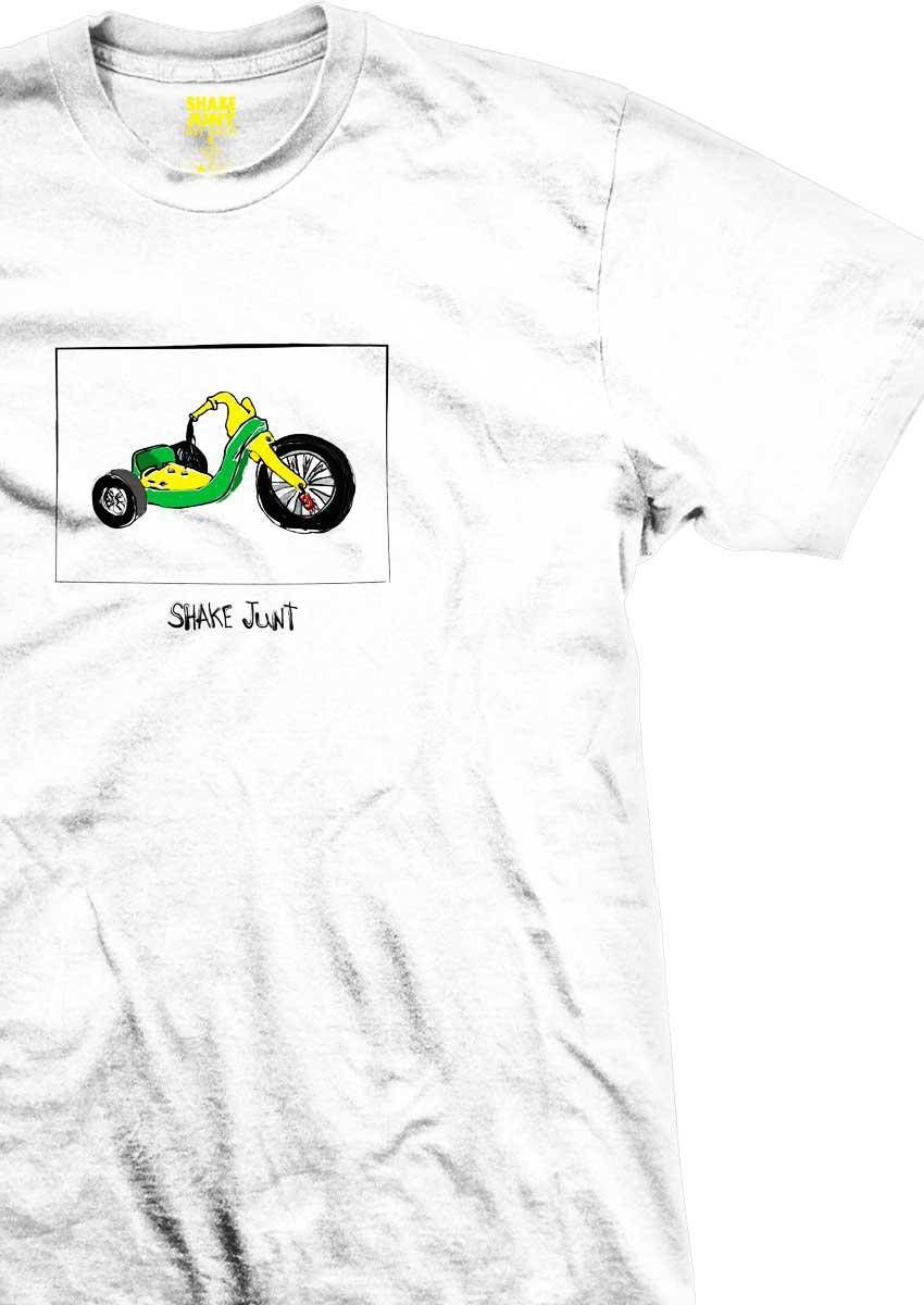 Shake Junt Tee 3 Wheeler White Skateboard T-Shirt