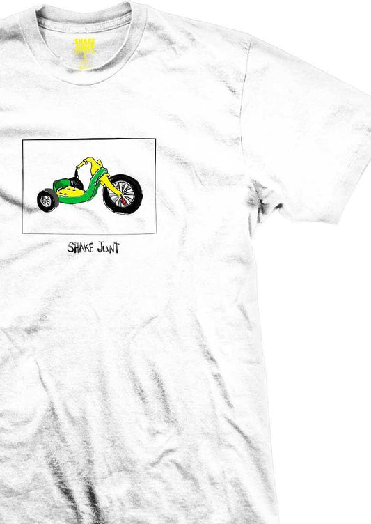 Shake Junt Tee 3 Wheeler White Skateboard T-Shirt