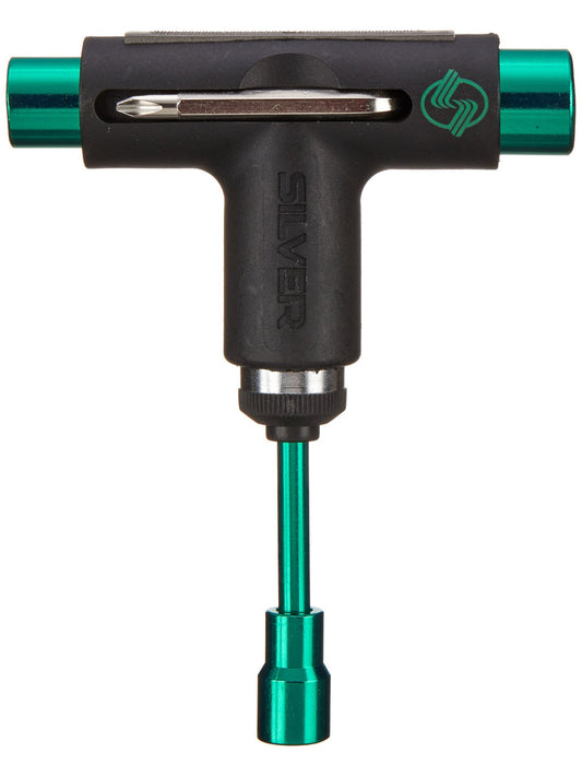 Silver Trucks Skate Tool Black/Green Premium Ratchet Complete Skateboard T-Tool
