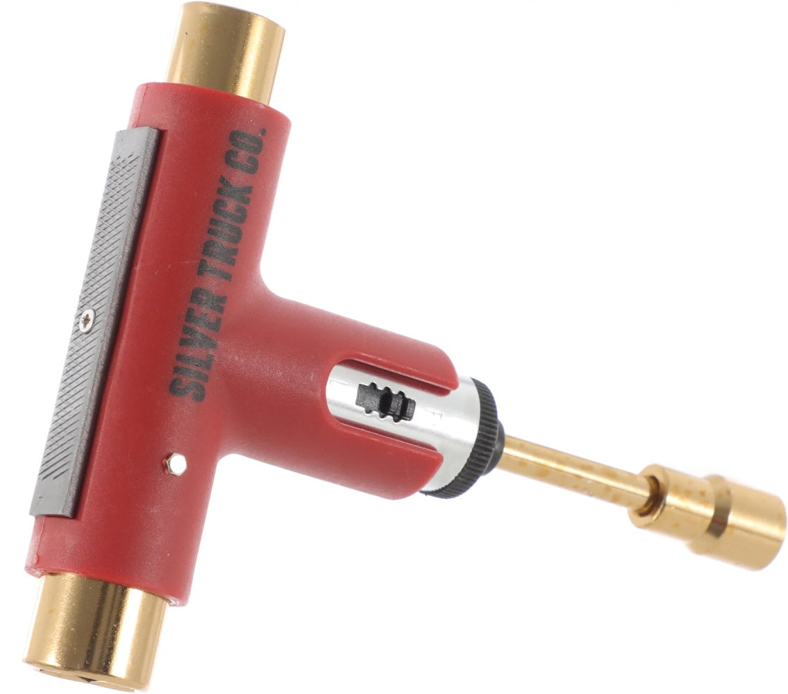 Silver Trucks Skate Tool Red/Gold Premium Ratchet Complete Skateboard T-Tool