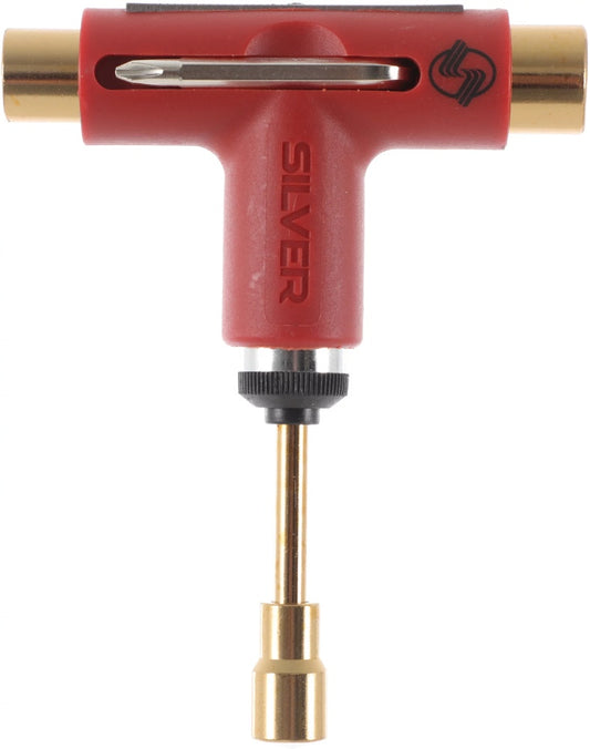 Silver Trucks Skate Tool Red/Gold Premium Ratchet Complete Skateboard T-Tool