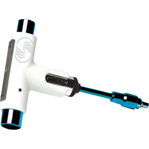 Silver Trucks Skate Tool White/Blue Premium Ratchet Complete Skateboard T-Tool