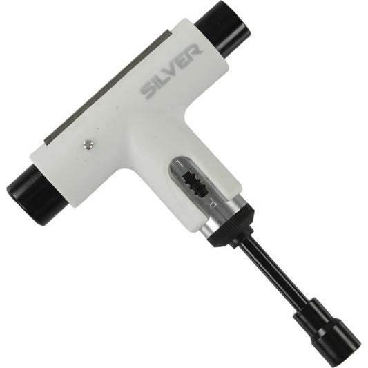 Silver Trucks Skate Tool Whiteout BLK Premium Ratchet Complete Skateboard T-Tool