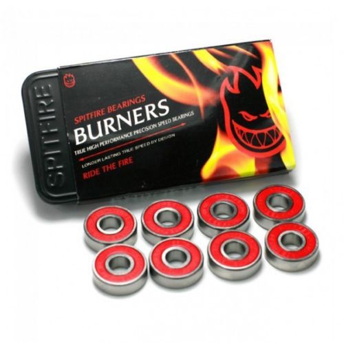 Spitfire Skateboard Bearings Burners Red (Spitfire Stash Tin Included)