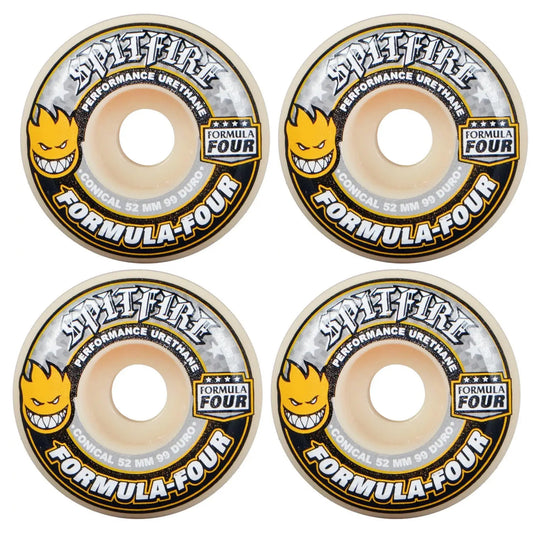 Spitfire Skateboard Wheels Formula Four Conical 52Mm 99D F4