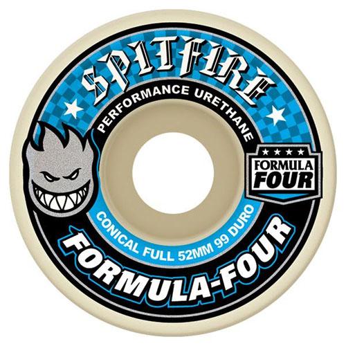 Spitfire Skateboard Wheels Formula Four Conical Full 52mm 99d F4