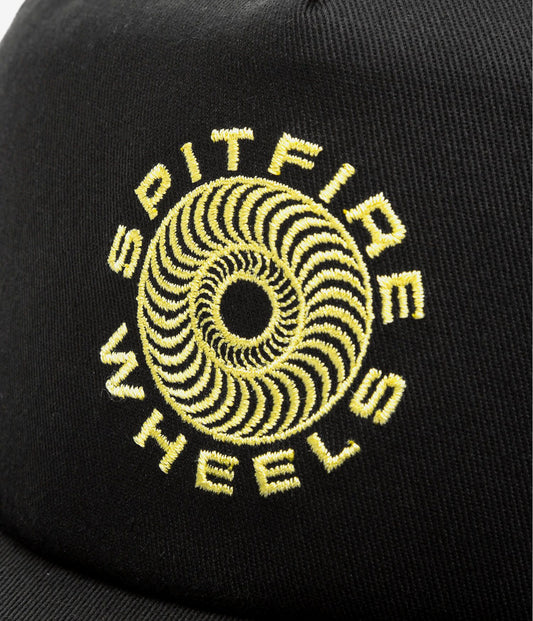Spitfire Wheels Cap Classic 87 Swirl Black Yellow Snapback Skateboard Hat