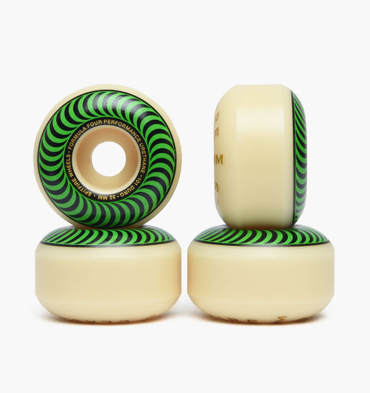 Spitfire Wheels Formula Four Green Swirl 52mm + Bones Reds Skateboard Bearings