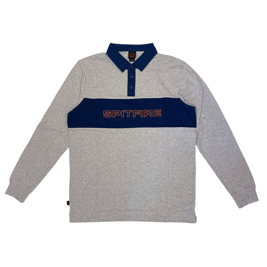 Spitfire Wheels L/S Polo Rugby Geary Heather/Navy Long Sleeve Skateboard T-Shirt