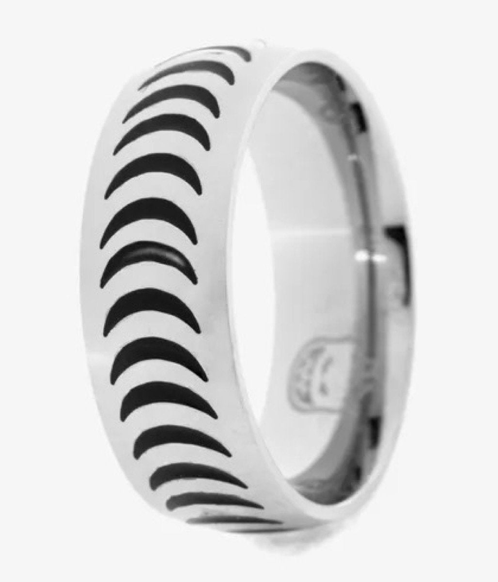 Spitfire Wheels Ring Crescent Silver