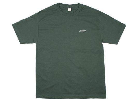 Studio Tee Small Script Forest Green Premium Skateboard T-Shirt