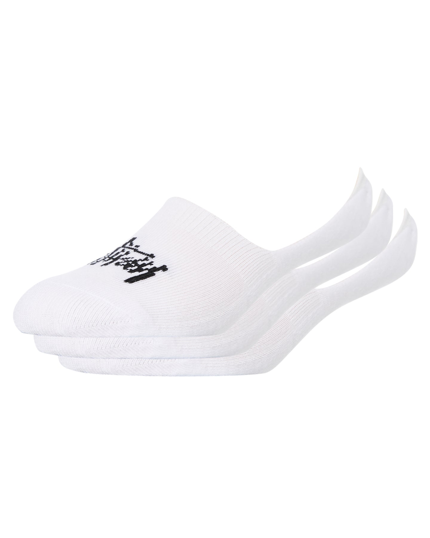 Stussy Socks 3 Pack GRAFFITI WHITE No Show Invisible Skateboard 3pk Sox