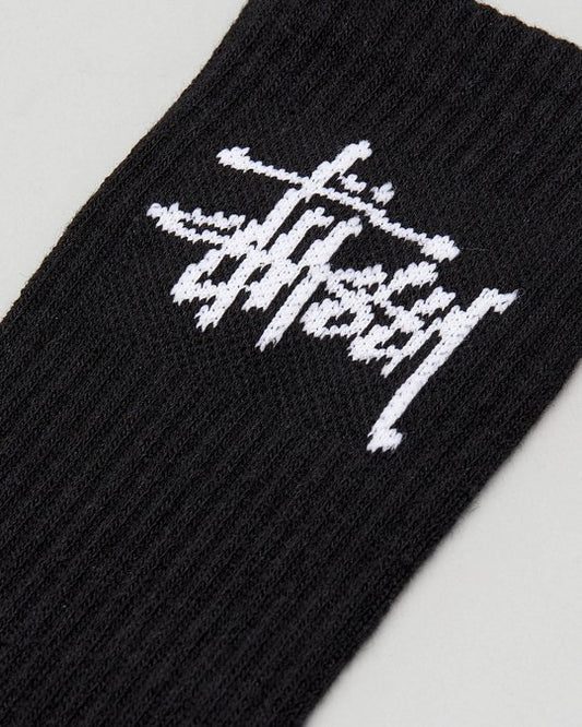 Stussy Socks Graffiti Black Crew 3 Pack OSFM