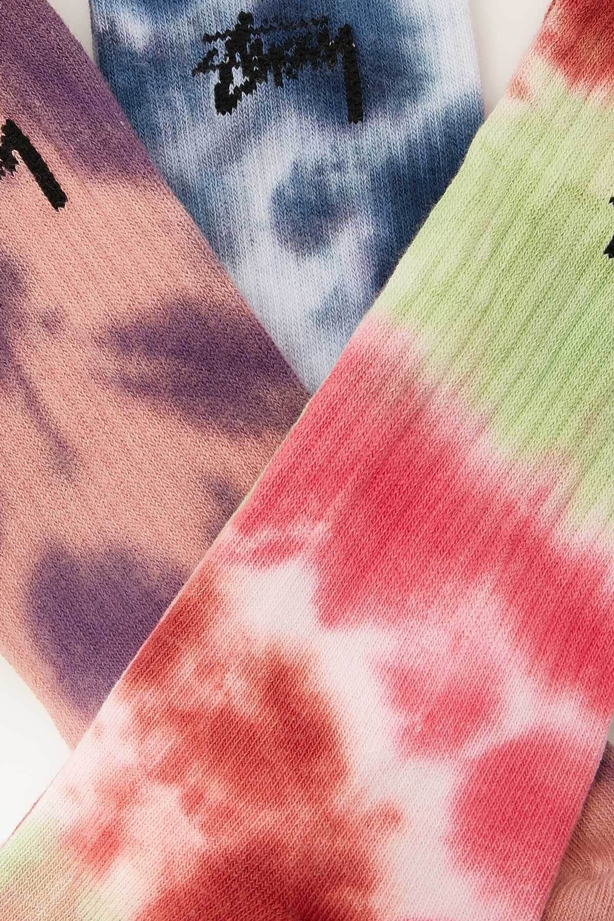 Stussy Socks STOCK Crew TIE DYE 3 Pack Size OSFM Skateboard Sox