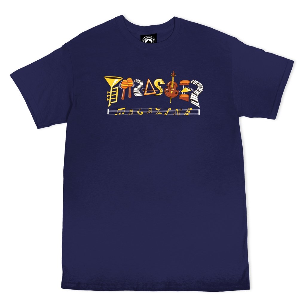 Thrasher Tee Fillmore Logo Navy Premium Skateboard Magazine T-Shirt