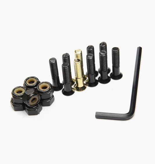 Thunder Bolts 7/8" Inch GOLD/BLACK Allen Key Skateboard Trucks Hardware