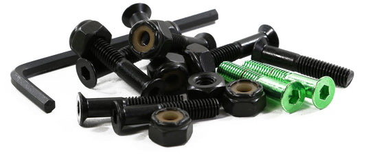 Thunder Bolts 1" Inch GREEN/BLACK Allen Key Skateboard Trucks Hardware