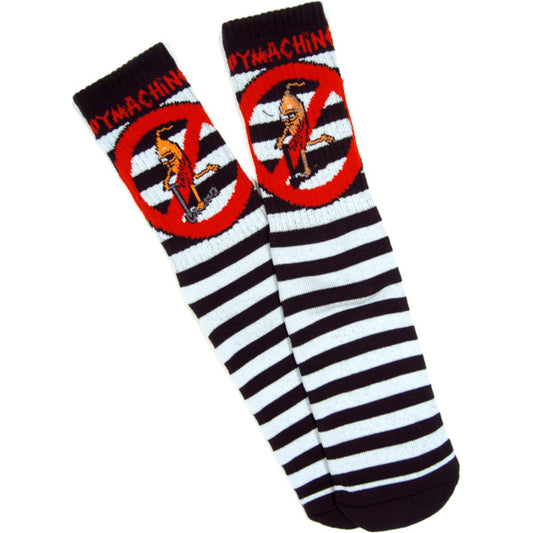 Toy Machine Socks No Scooter White OSFM New Skateboard Sox